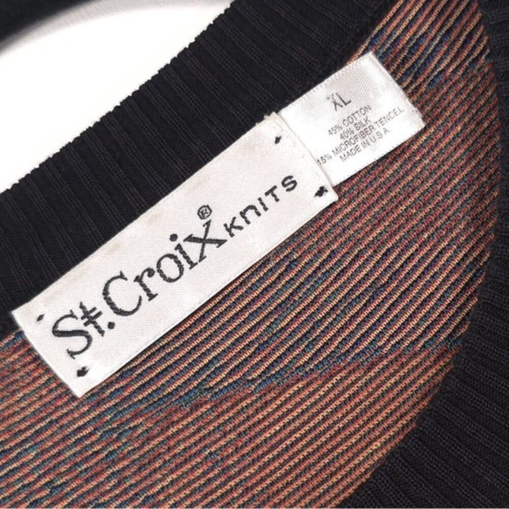 ST. CROIX R Delaunay Luxury COLLECTORS‎ SILK Crew Knits Pullover Sweater Size XL - Picture 3 of 10